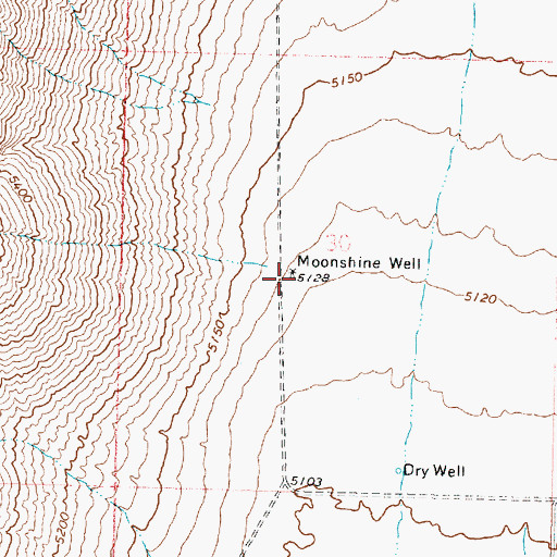 Topographic Map of Moonshine Well, UT