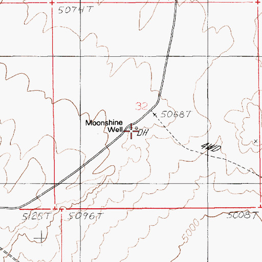 Topographic Map of Moonshine Well, UT