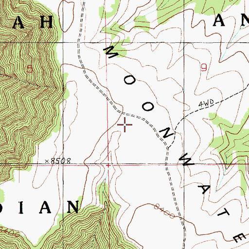 Topographic Map of Moonwater Point, UT