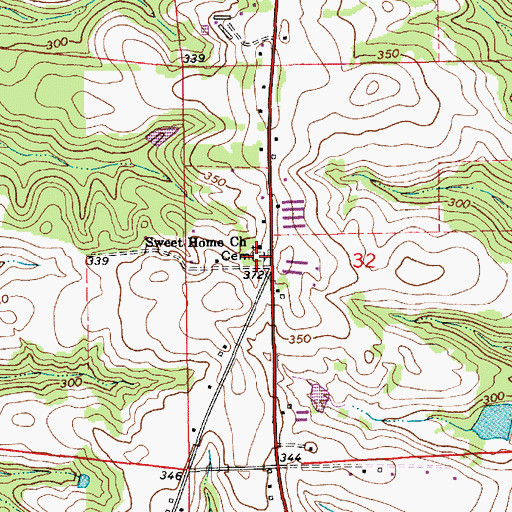 Topographic Map of Sweet Home Cemetery, AL