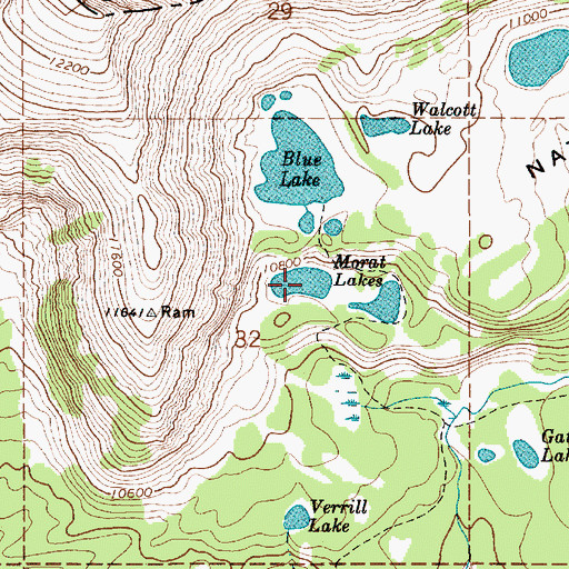 Topographic Map of Morat Lakes, UT