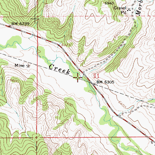 Topographic Map of Morby Creek, UT