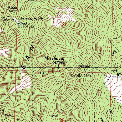 Topographic Map of Morehouse Spring, UT