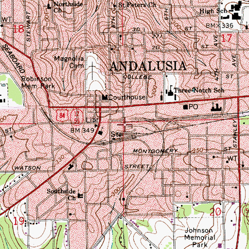 Topographic Map of Three Notch Museum, AL