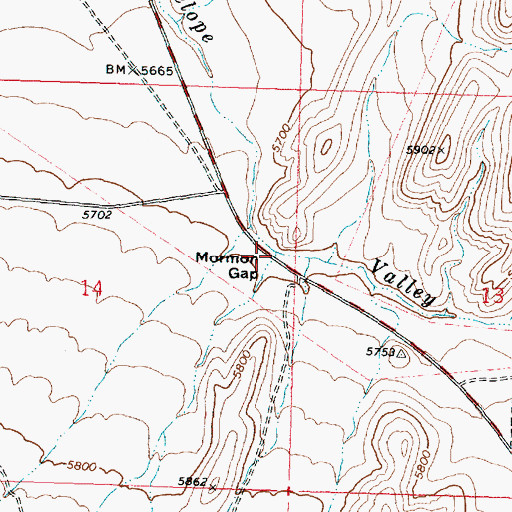 Topographic Map of Mormon Gap, UT