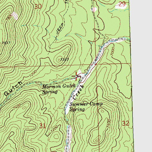 Topographic Map of Mormon Gulch, UT