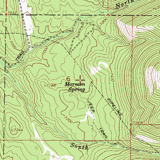 Topographic Map of Mormon Spring, UT