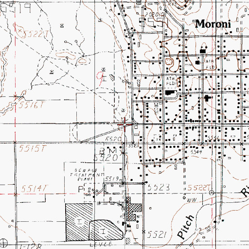 Topographic Map of Moroni, UT