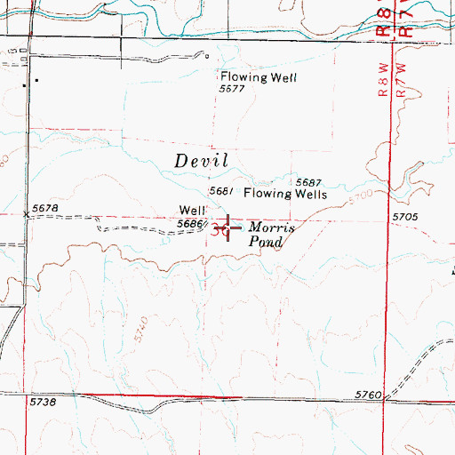 Topographic Map of Morris Pond, UT