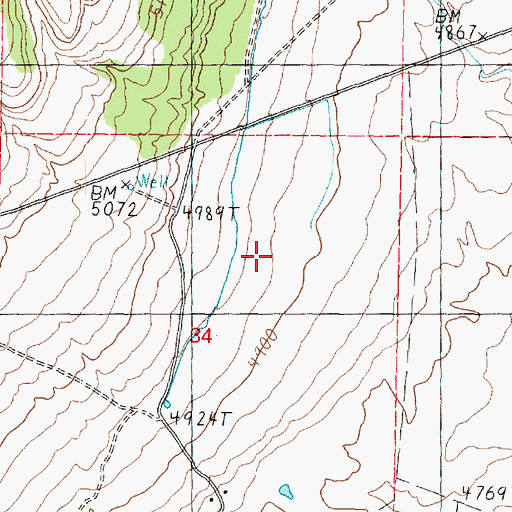 Topographic Map of Morris Ranch, UT