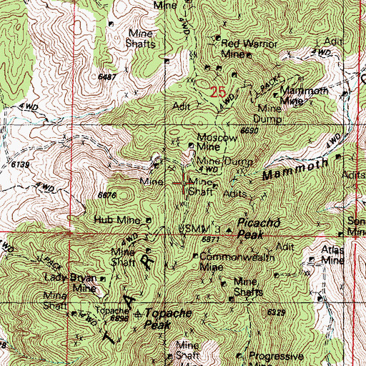 Topographic Map of Moscow Mine, UT