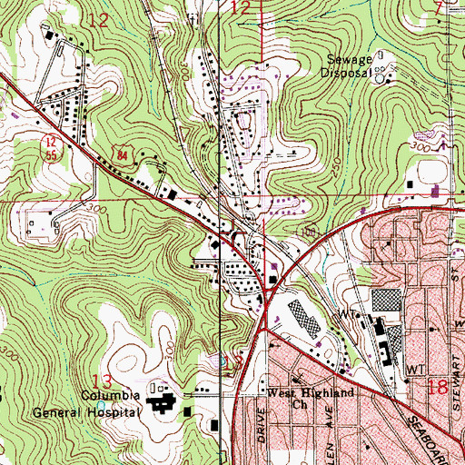 Topographic Map of West End United Methodist Church, AL