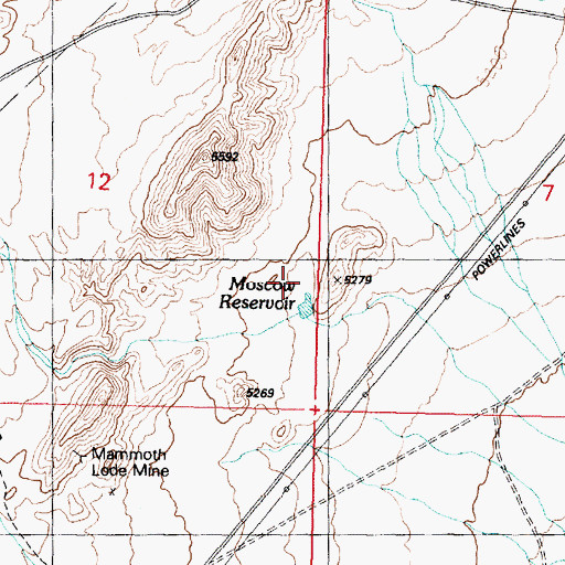 Topographic Map of Moscow Reservoir, UT