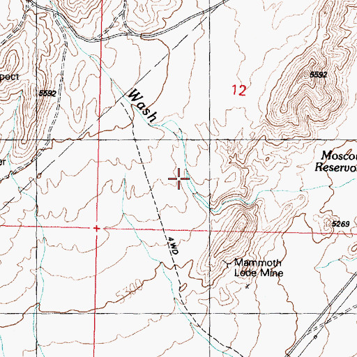 Topographic Map of Moscow Wash, UT
