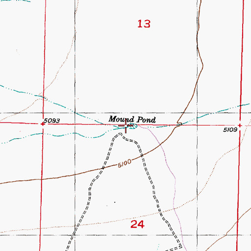Topographic Map of Mound Pond, UT