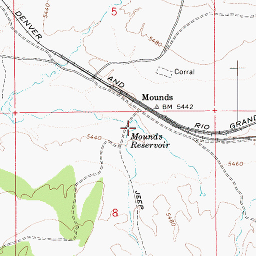Topographic Map of Mounds Reservoir, UT