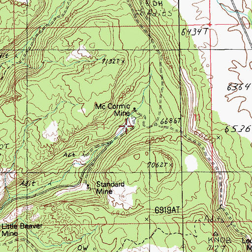 Topographic Map of Mount Vida Mine, UT