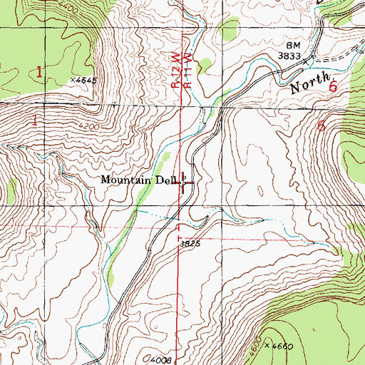Topographic Map of Mountain Dell, UT