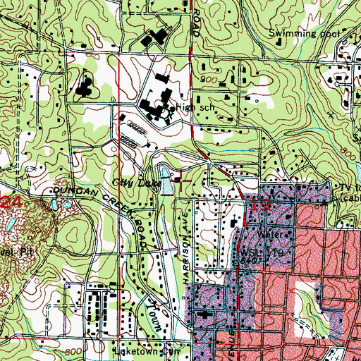 Topographic Map of City Lake Park, AL