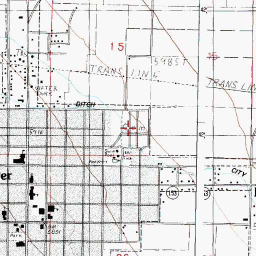 Topographic Map of Mountain View Cemetery, UT