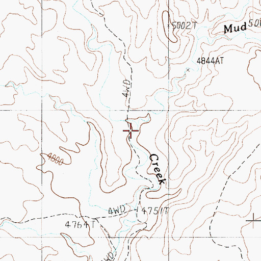 Topographic Map of Mud Creek, UT