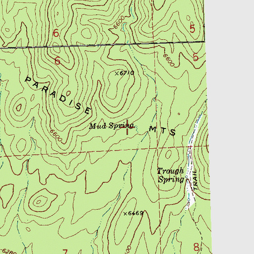 Topographic Map of Mud Spring, UT