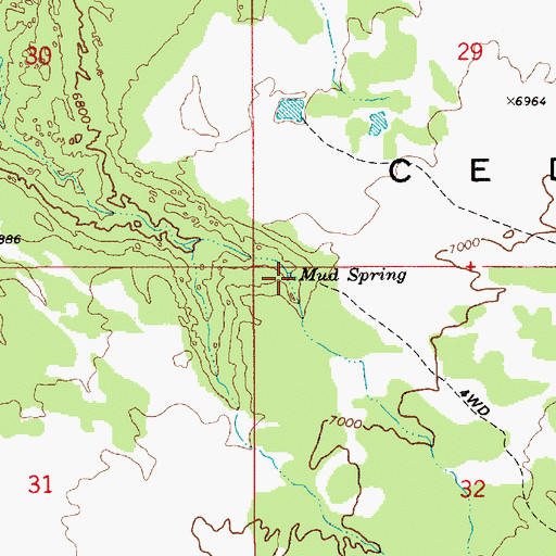 Topographic Map of Mud Spring, UT
