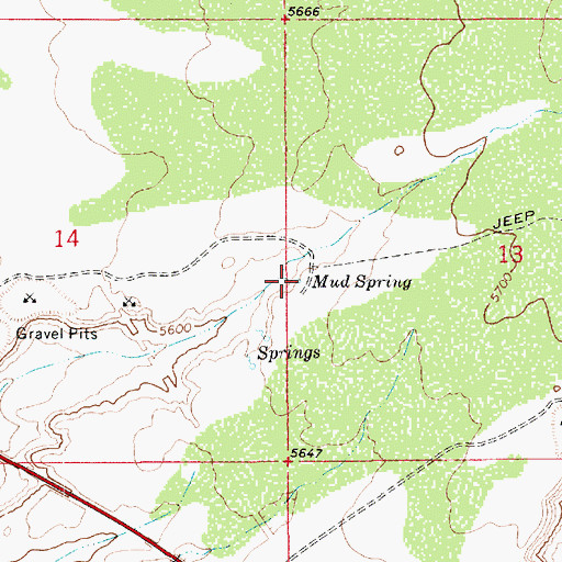Topographic Map of Mud Spring, UT