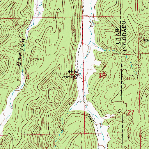 Topographic Map of Mud Spring, UT