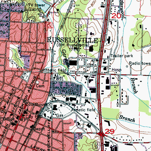 Topographic Map of Hal Kirby Junior Park, AL