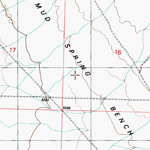 Topographic Map of Mud Spring Bench, UT