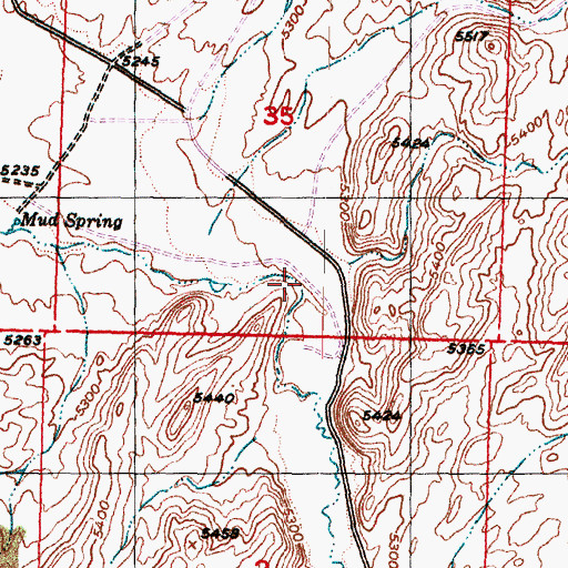 Topographic Map of Mud Spring Canyon, UT