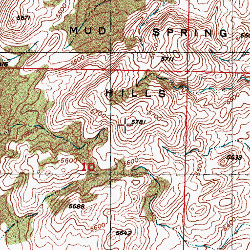 Topographic Map of Mud Spring Hills, UT