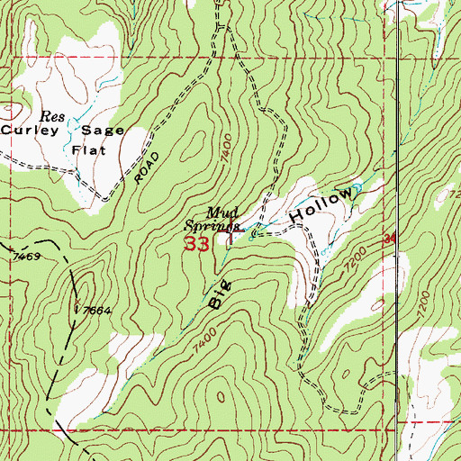 Topographic Map of Mud Springs, UT