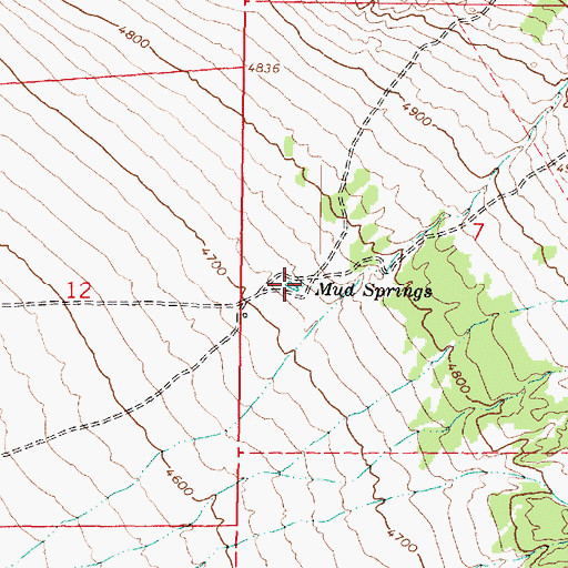 Topographic Map of Mud Springs, UT
