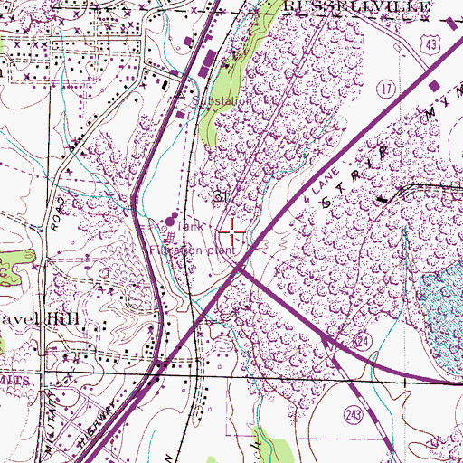 Topographic Map of Southside Ball Field, AL