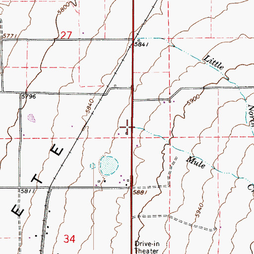 Topographic Map of Mule Creek, UT