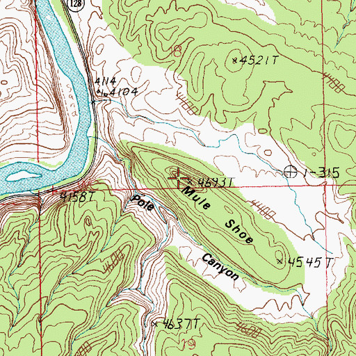 Topographic Map of Mule Shoe, UT