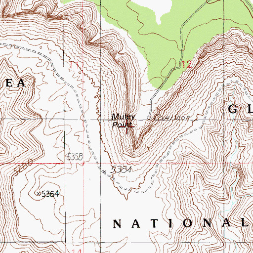 Topographic Map of Muley Point, UT