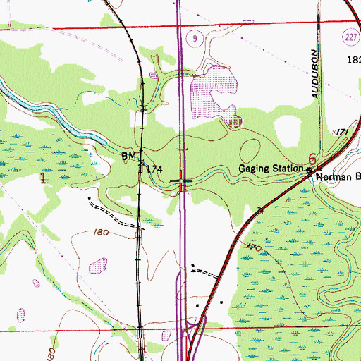 Topographic Map of Pete Peterson Bridge, AL