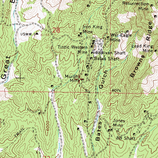 Topographic Map of Murphy Mine, UT
