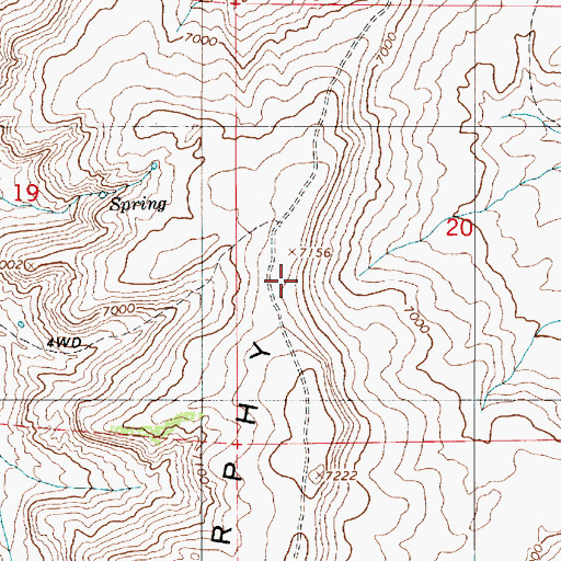 Topographic Map of Murphy Ridge, UT