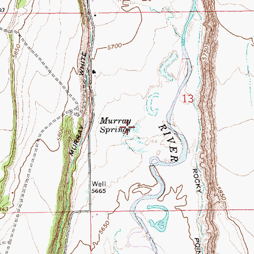 Topographic Map of Murray Springs, UT
