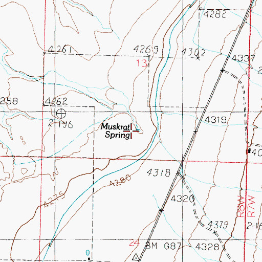Topographic Map of Muskrat Spring, UT