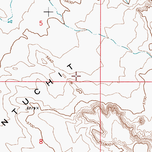 Topographic Map of Mussentuchit Flat, UT