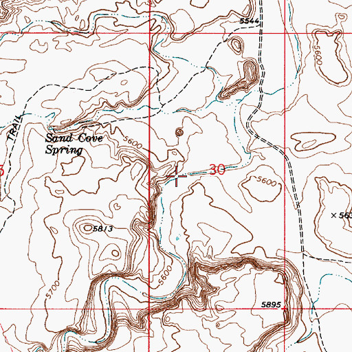 Topographic Map of Mussentuchit Wash, UT