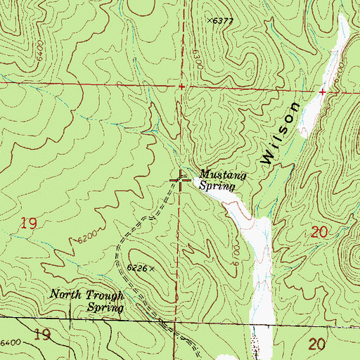 Topographic Map of Mustang Spring, UT