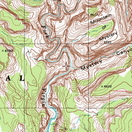Topographic Map of Mystery Canyon, UT