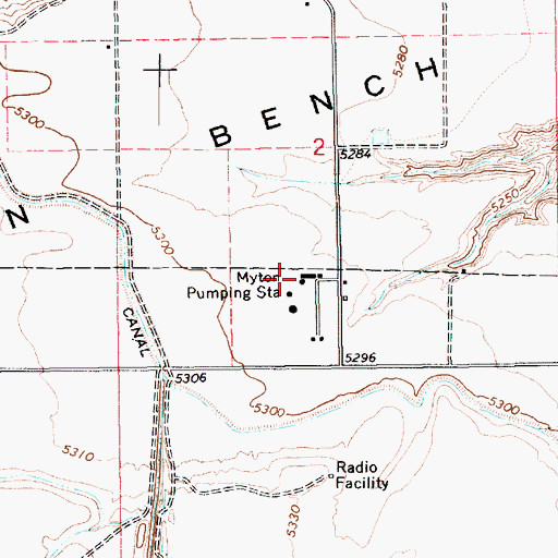 Topographic Map of Myton Pumping Station, UT
