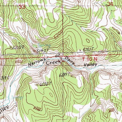Topographic Map of Narrows of Dairy Valley, UT